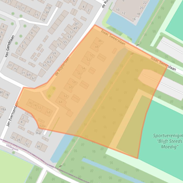 Kaart van postcodegebied 2121VK.