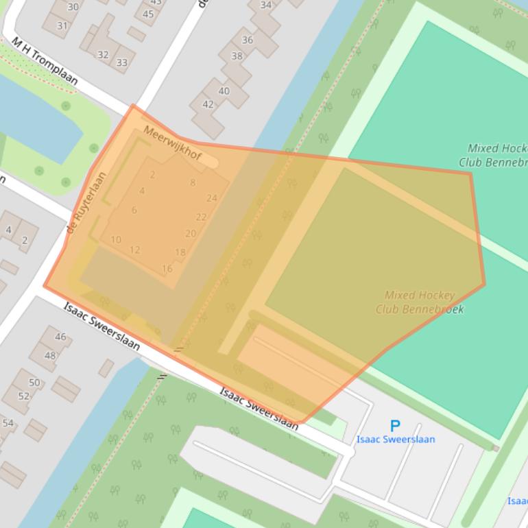 Kaart van postcodegebied 2121VM.