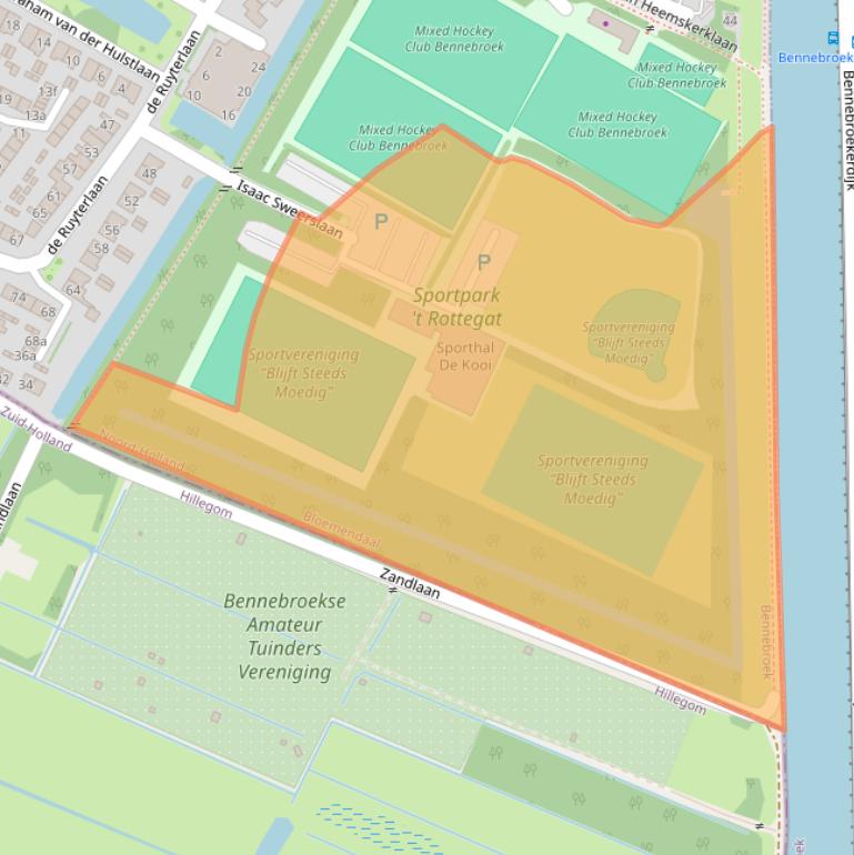 Kaart van postcodegebied 2121VN.