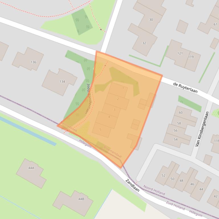 Kaart van postcodegebied 2121VP.