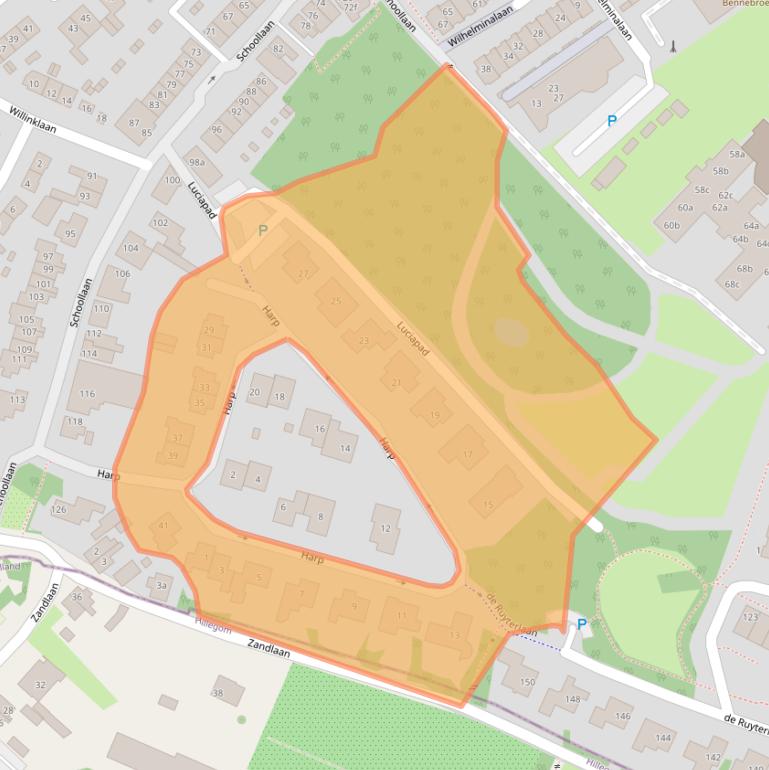 Kaart van postcodegebied 2121VX.