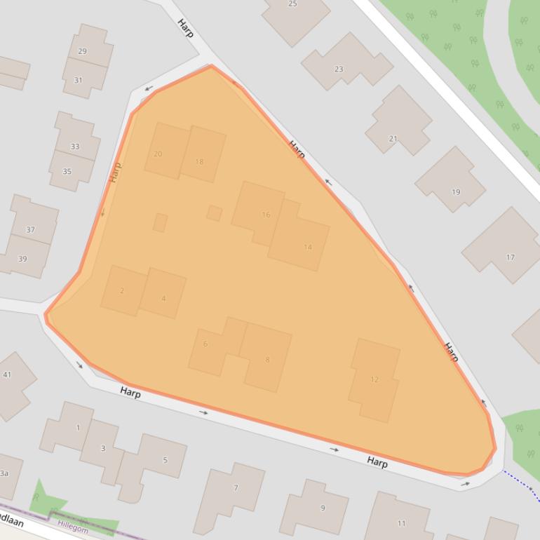 Kaart van postcodegebied 2121VZ.