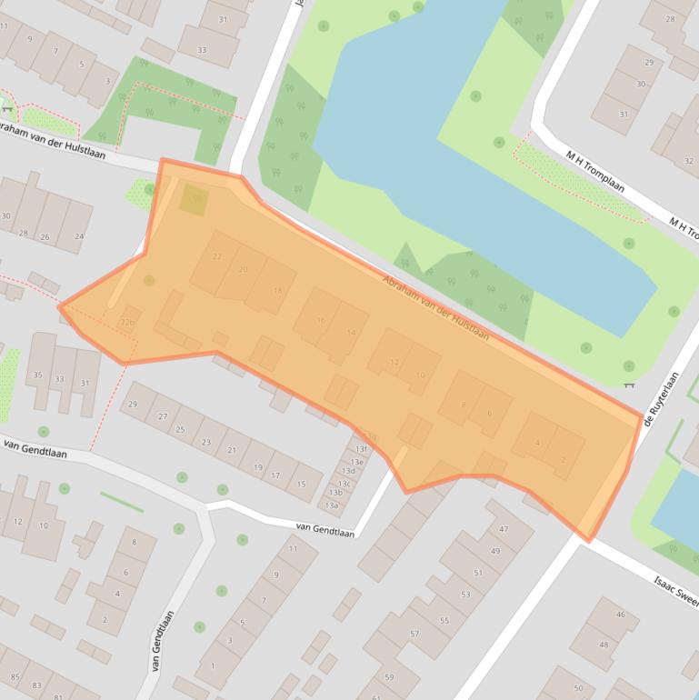 Kaart van postcodegebied 2121XM.