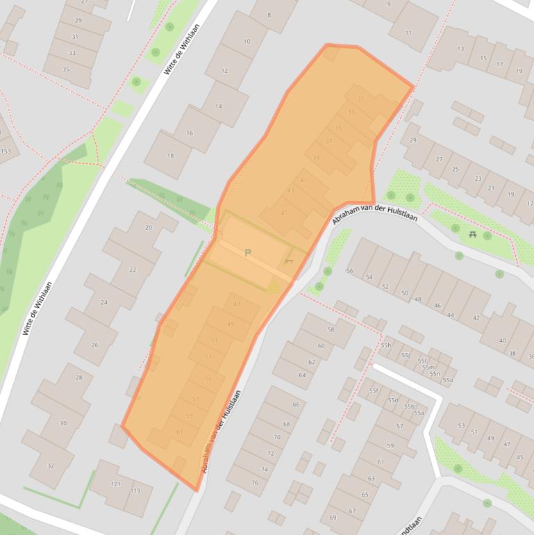 Kaart van postcodegebied 2121XR.