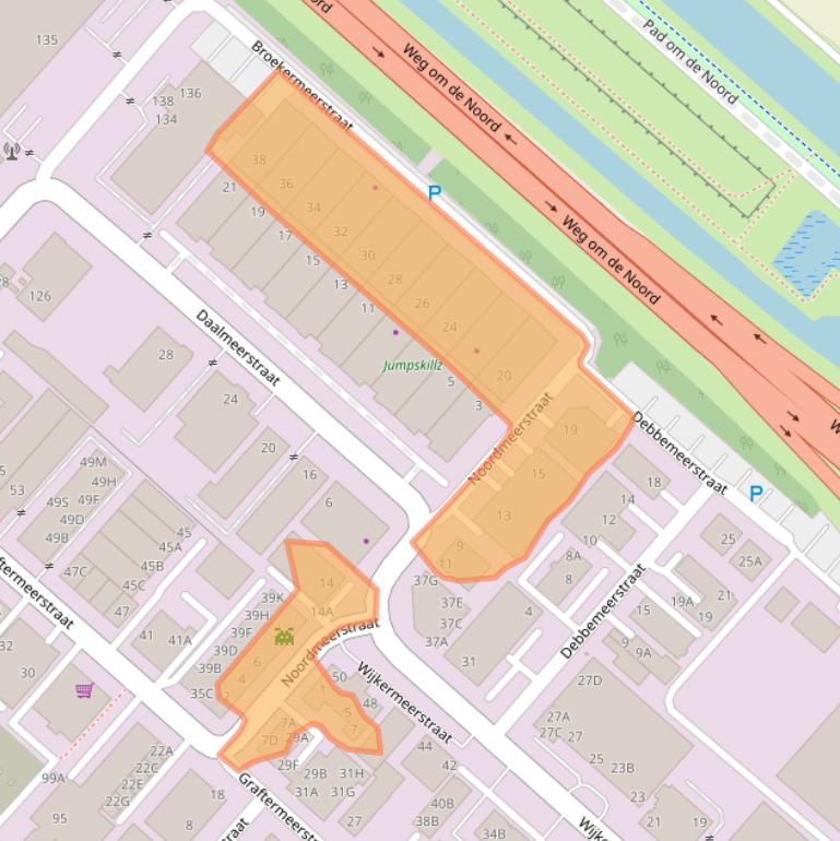 Kaart van postcodegebied 2131AD.