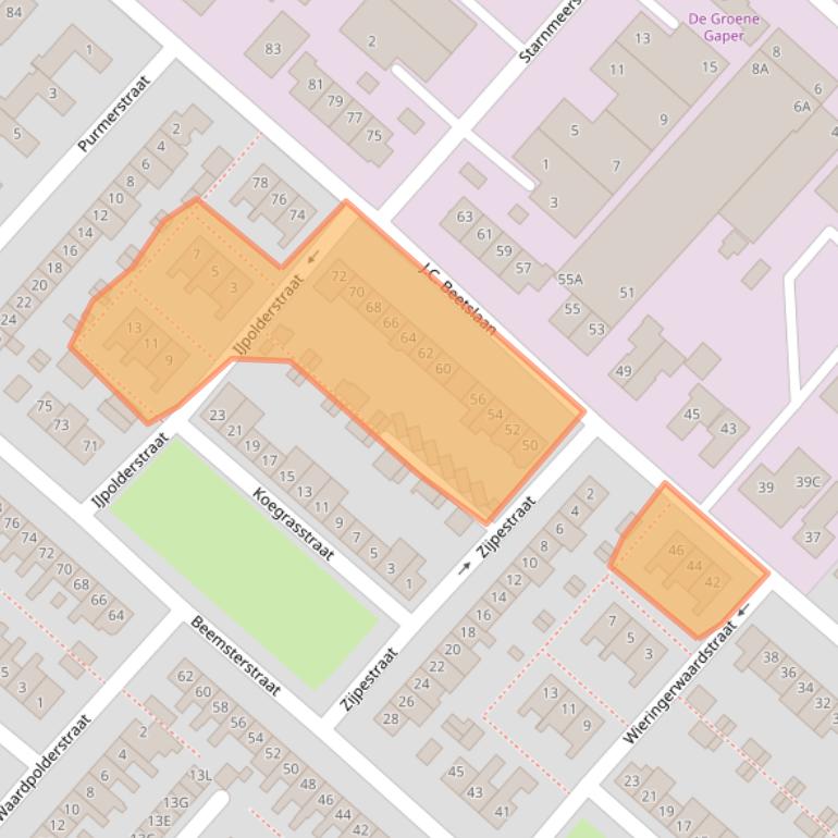 Kaart van postcodegebied 2131AN.