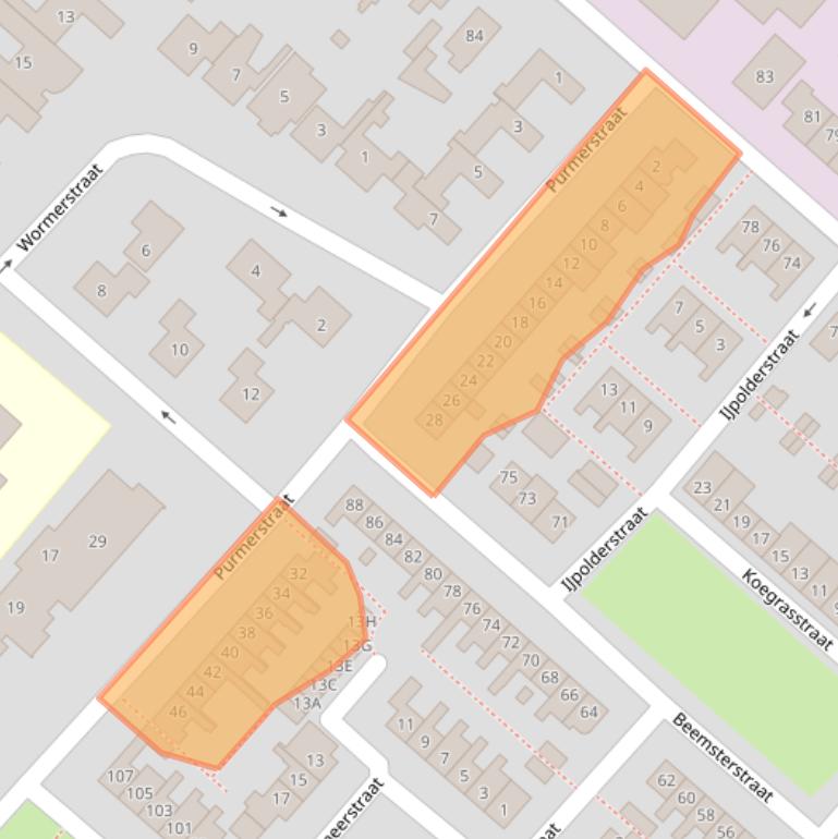 Kaart van postcodegebied 2131AW.