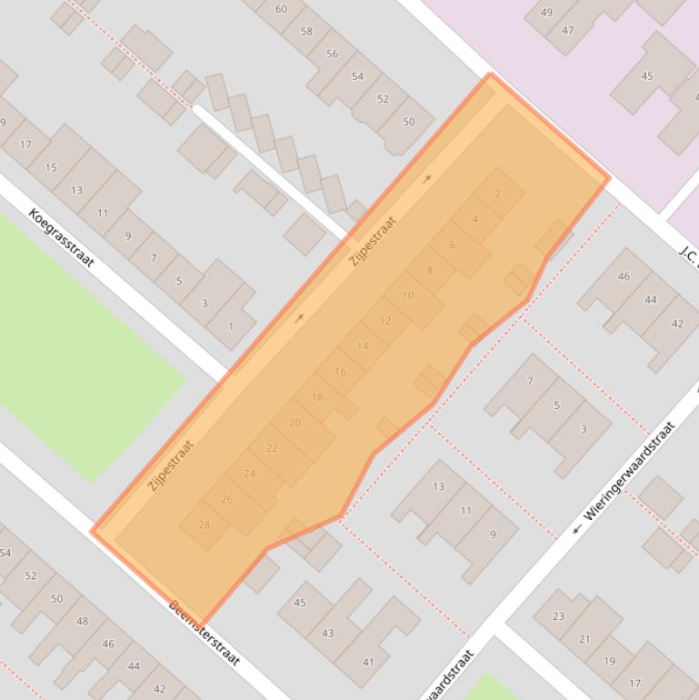 Kaart van postcodegebied 2131AZ.