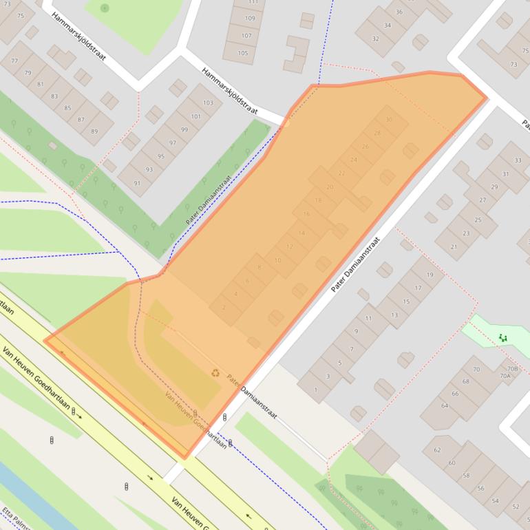 Kaart van postcodegebied 2131EK.