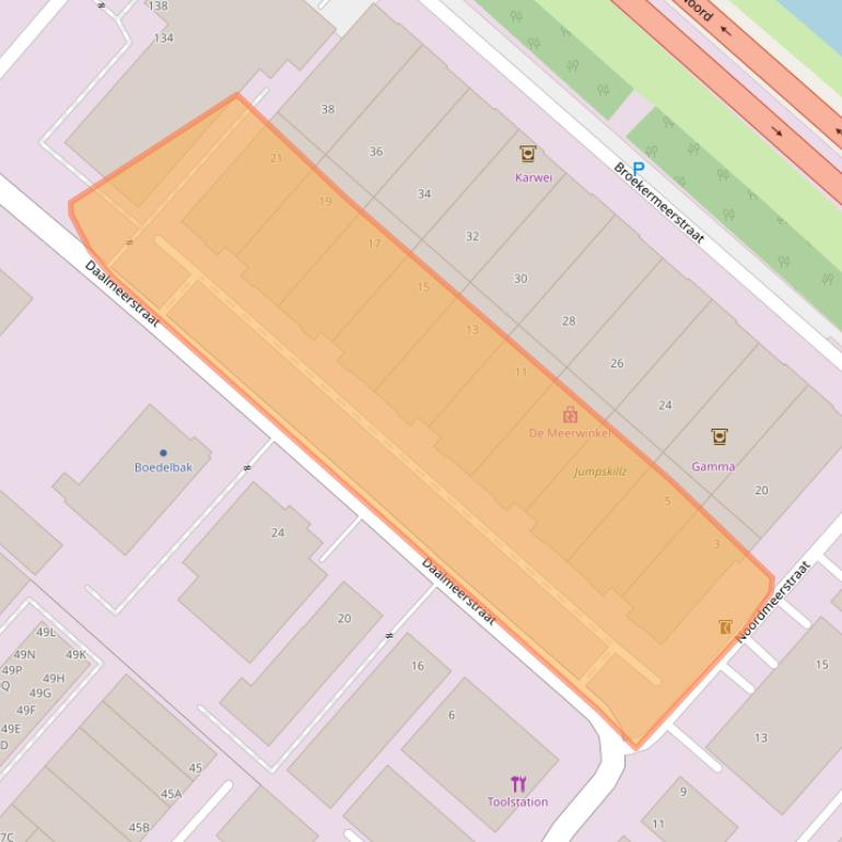 Kaart van postcodegebied 2131HD.