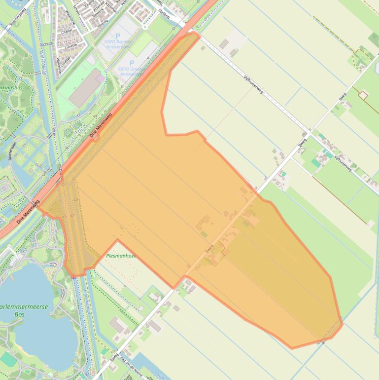 Kaart van postcodegebied 2131LS.