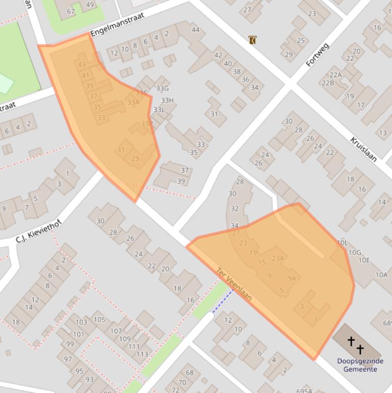 Kaart van postcodegebied 2131WK.