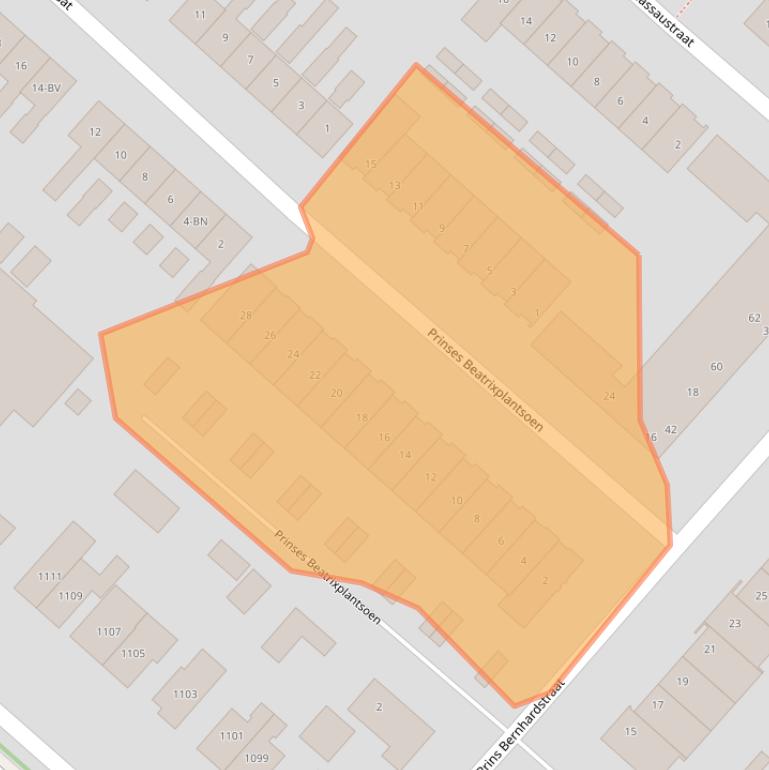 Kaart van postcodegebied 2131XK.