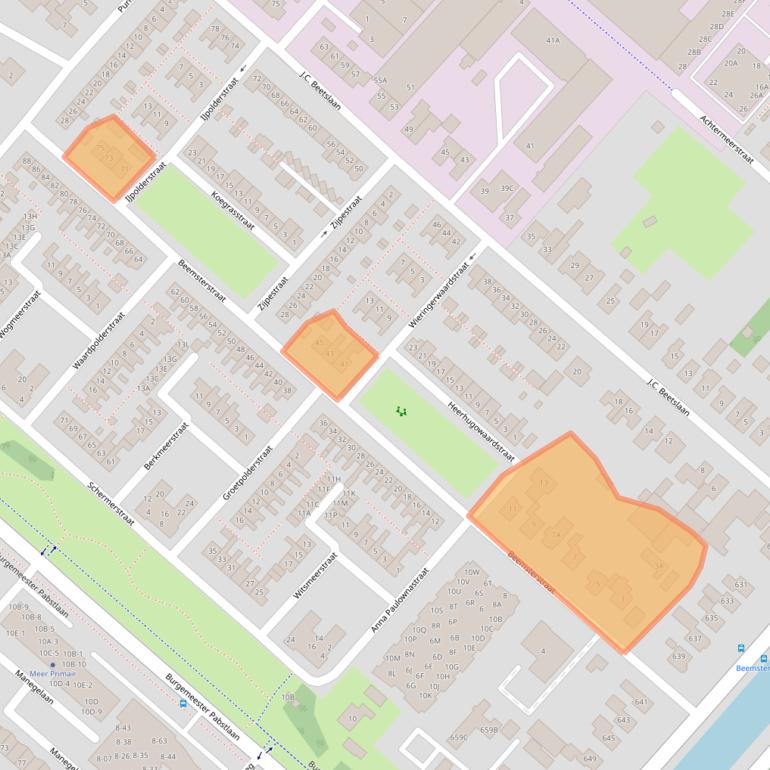 Kaart van postcodegebied 2131ZA.