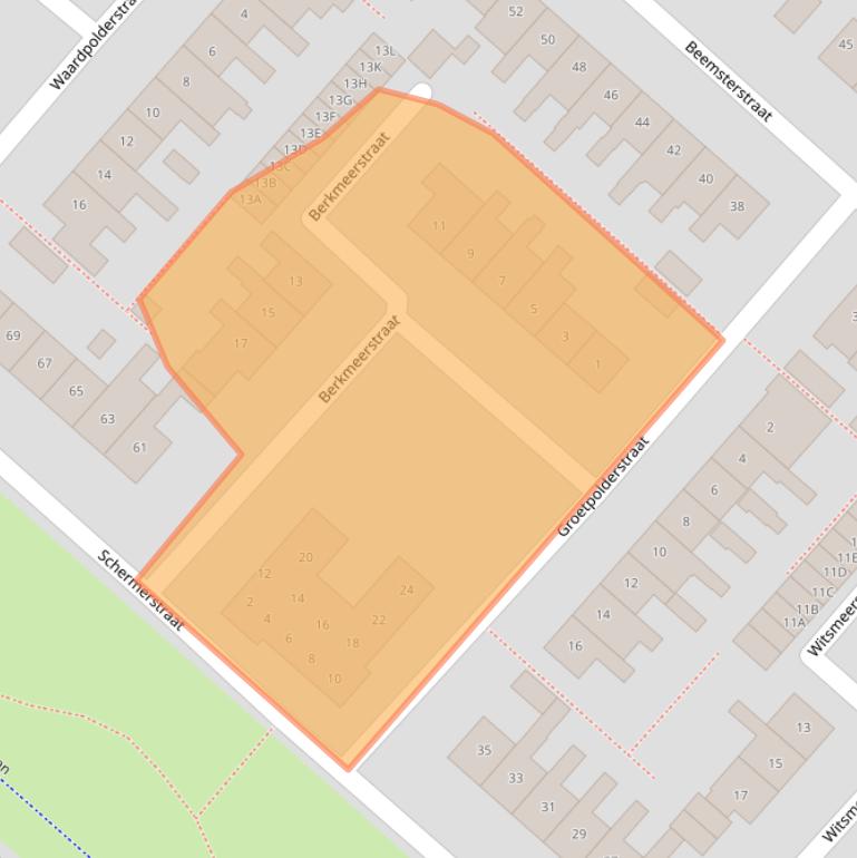 Kaart van postcodegebied 2131ZM.