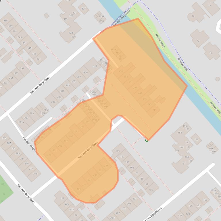 Kaart van postcodegebied 2132AG.