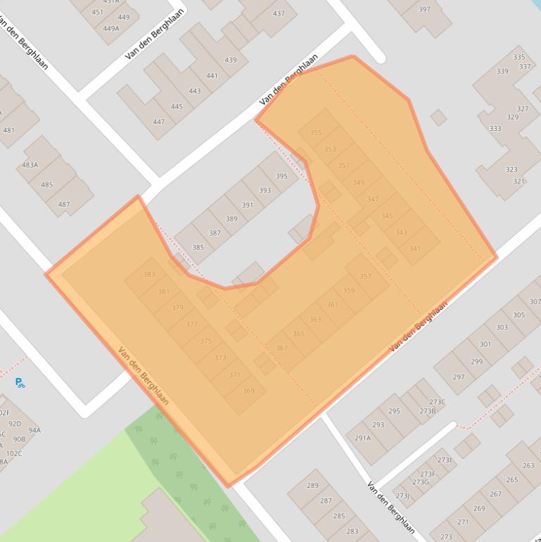 Kaart van postcodegebied 2132AK.