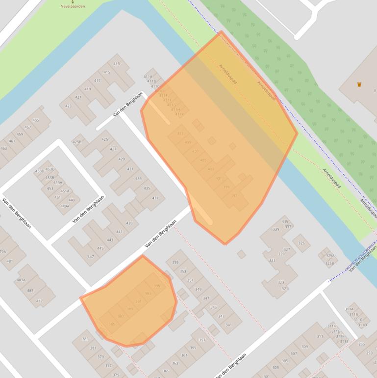 Kaart van postcodegebied 2132AL.