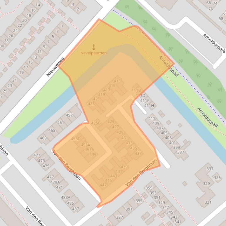 Kaart van postcodegebied 2132AM.