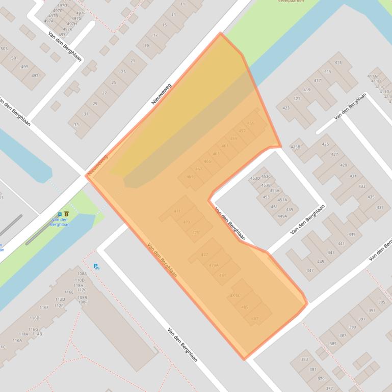 Kaart van postcodegebied 2132AN.