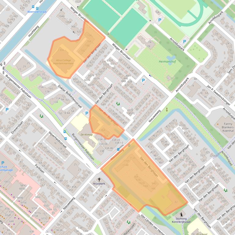 Kaart van postcodegebied 2132AV.