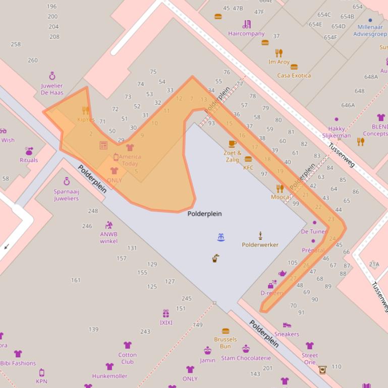 Kaart van postcodegebied 2132BA.