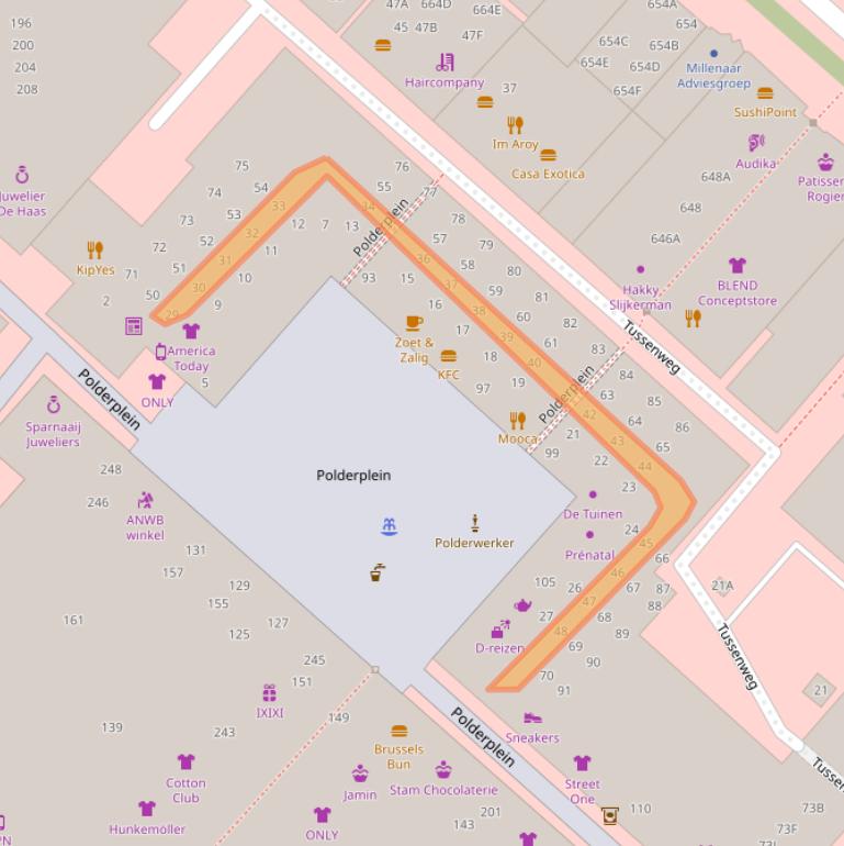 Kaart van postcodegebied 2132BB.