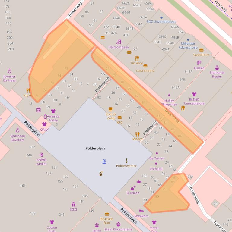 Kaart van postcodegebied 2132BD.