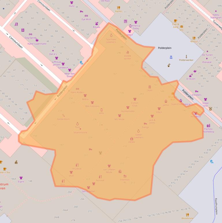 Kaart van postcodegebied 2132BG.