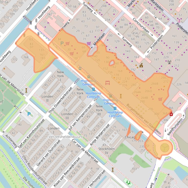 Kaart van postcodegebied 2132BH.