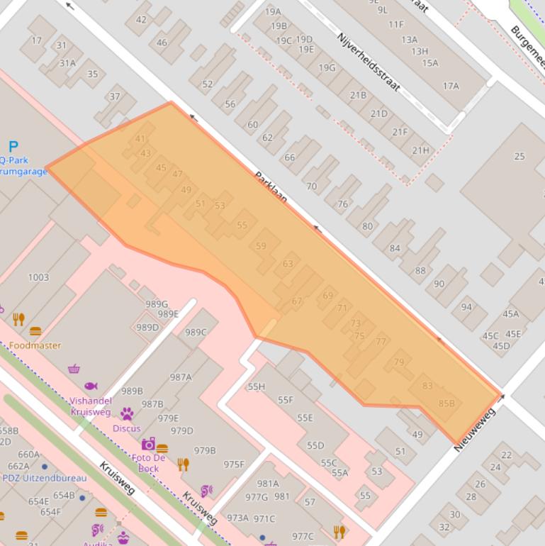 Kaart van postcodegebied 2132BM.