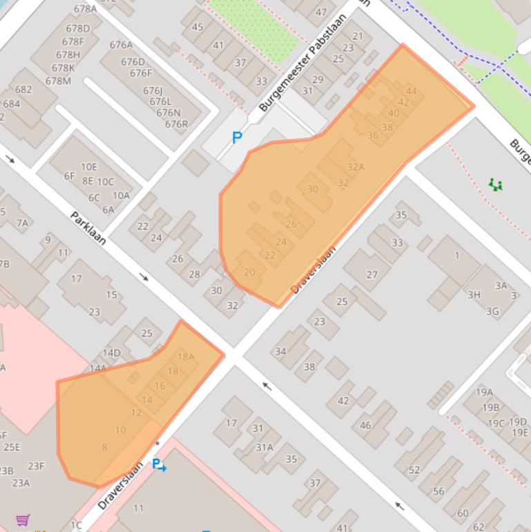 Kaart van postcodegebied 2132BS.