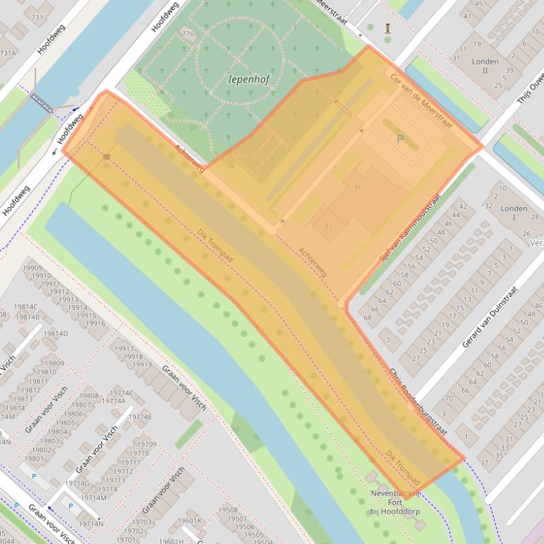 Kaart van postcodegebied 2132BX.