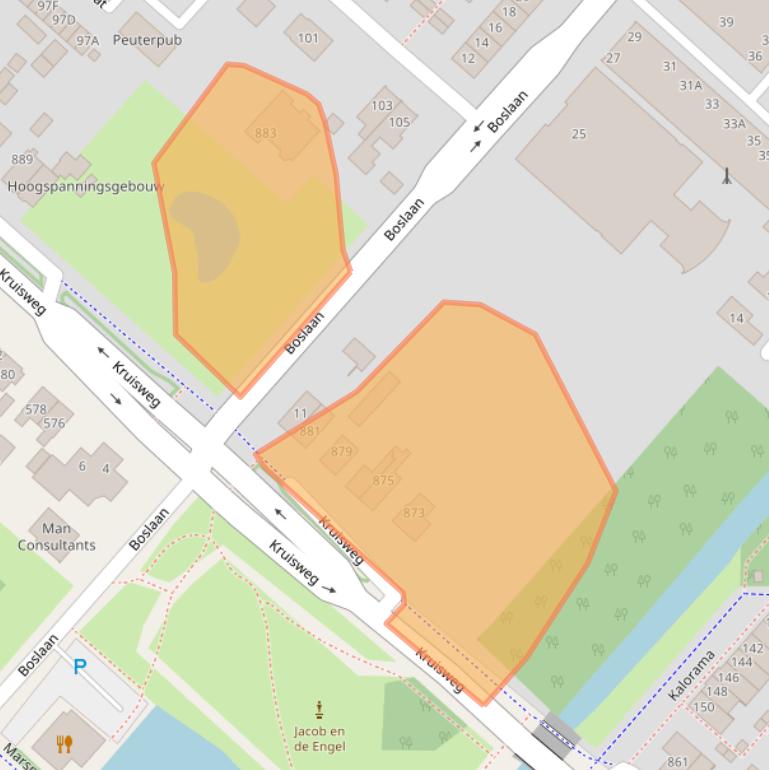 Kaart van postcodegebied 2132CA.