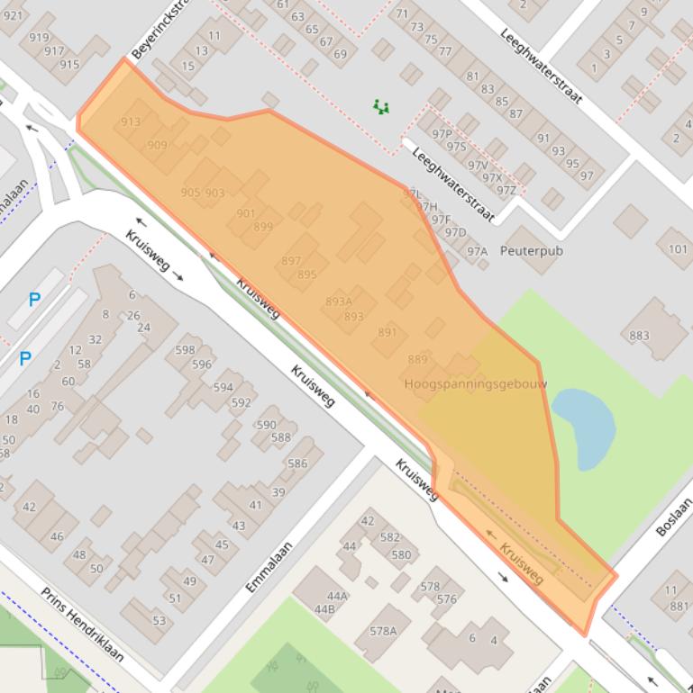 Kaart van postcodegebied 2132CB.