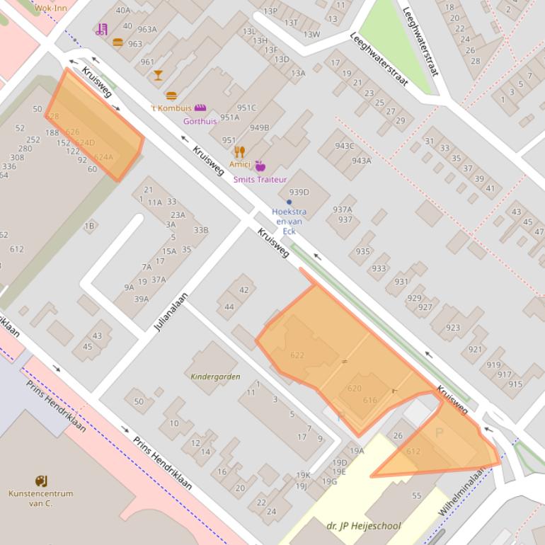 Kaart van postcodegebied 2132CH.