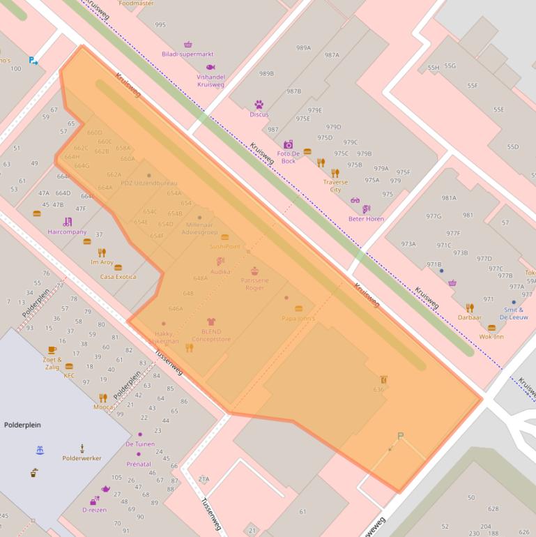 Kaart van postcodegebied 2132CJ.