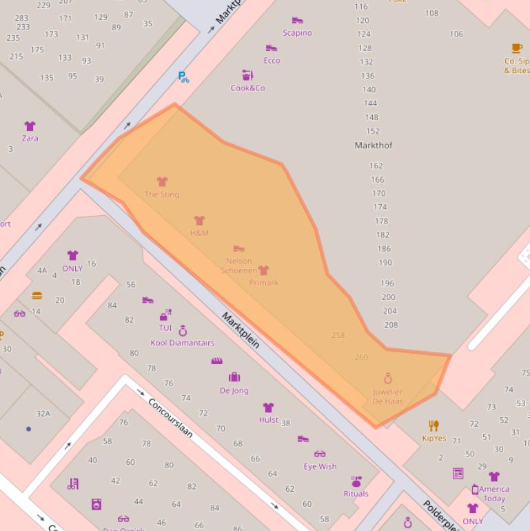 Kaart van postcodegebied 2132CX.