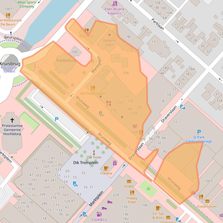 Kaart van postcodegebied 2132DA.