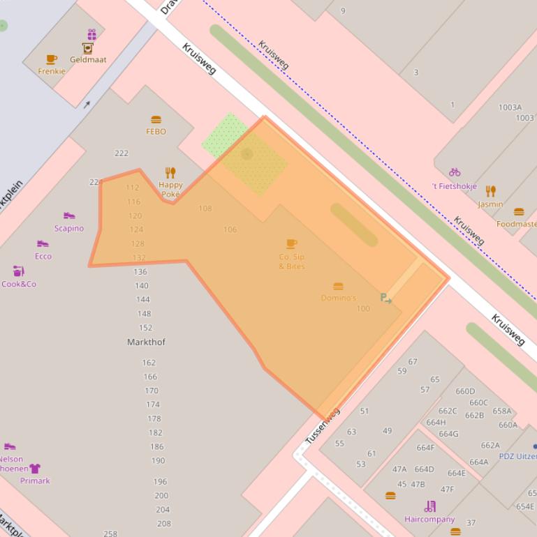 Kaart van postcodegebied 2132DD.