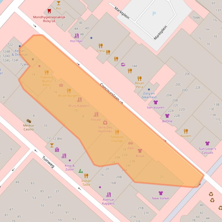 Kaart van postcodegebied 2132DH.