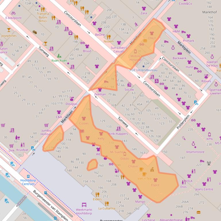 Kaart van postcodegebied 2132DM.
