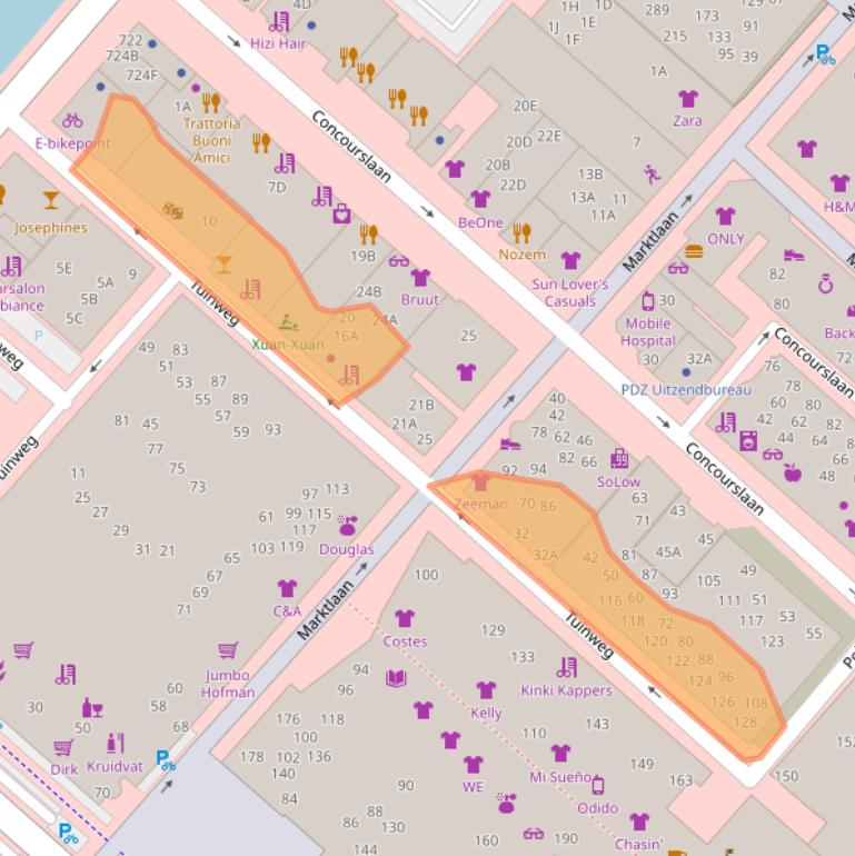 Kaart van postcodegebied 2132DP.