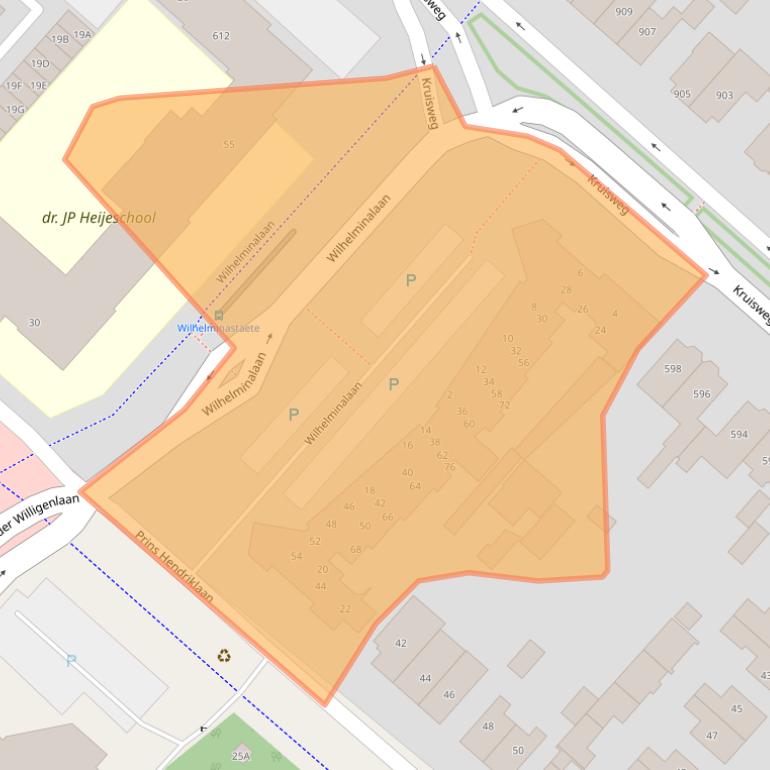 Kaart van postcodegebied 2132DV.