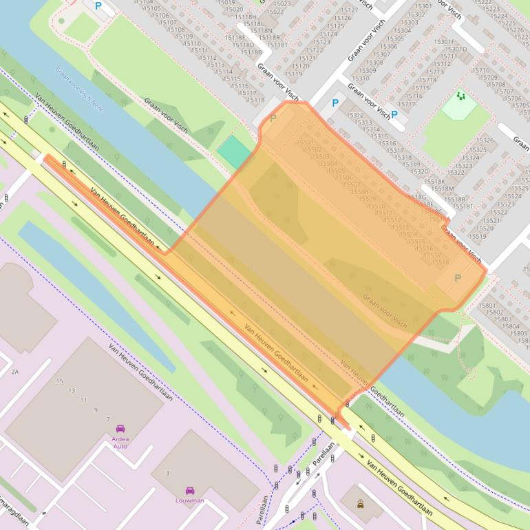 Kaart van postcodegebied 2132EN.