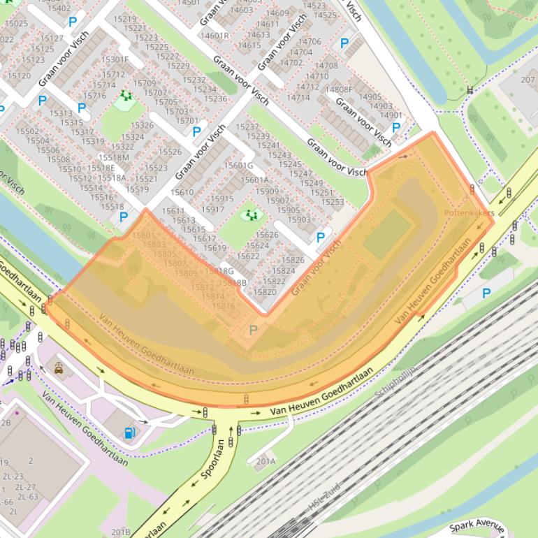 Kaart van postcodegebied 2132EV.