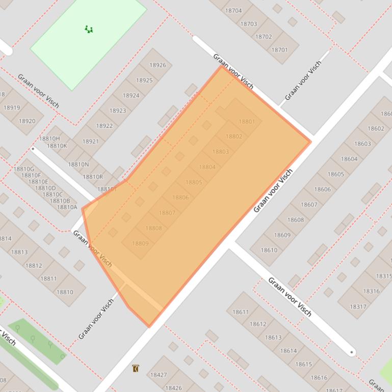 Kaart van postcodegebied 2132GH.