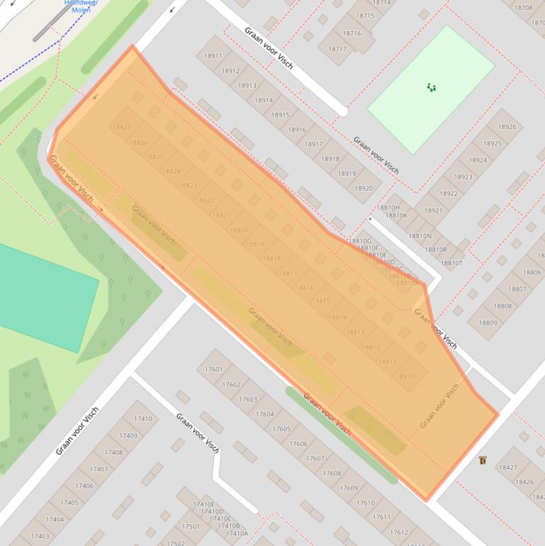 Kaart van postcodegebied 2132GJ.