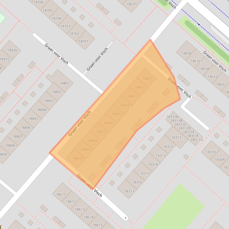 Kaart van postcodegebied 2132GK.