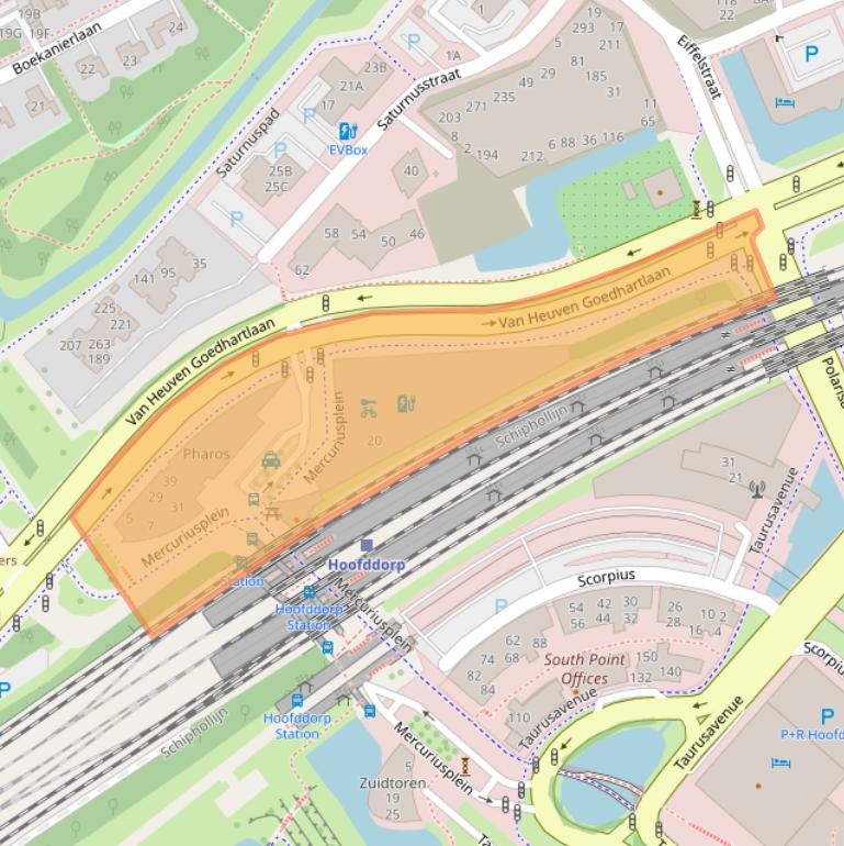 Kaart van postcodegebied 2132HA.